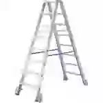 Krause 124883 Aluminium Stufen-Doppelleiter fahrbar Arbeitshöhe (max.): 4.35m Silber DIN EN 131 19.4kg Krause 124883 Aluminium Stufen-Doppelleiter fahrbar Arbeitshöhe (max.): 4.35m Silber DIN EN 131 19.4kg