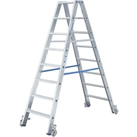 Krause 124883 Aluminium Stufen-Doppelleiter fahrbar Arbeitshöhe (max.): 4.35m Silber DIN EN 131 19.4kg Krause 124883 Aluminium Stufen-Doppelleiter fahrbar Arbeitshöhe (max.): 4.35m Silber DIN EN 131 19.4kg