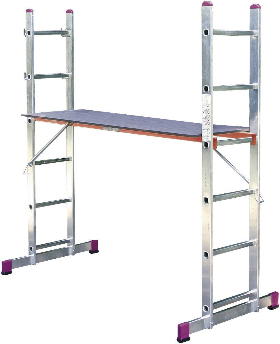 Krause 082015 Aluminium Multifunktionsleiter inkl. Traverse Arbeitshöhe (max.): 3.75m Alugrauweiß DIN EN 131 17kg