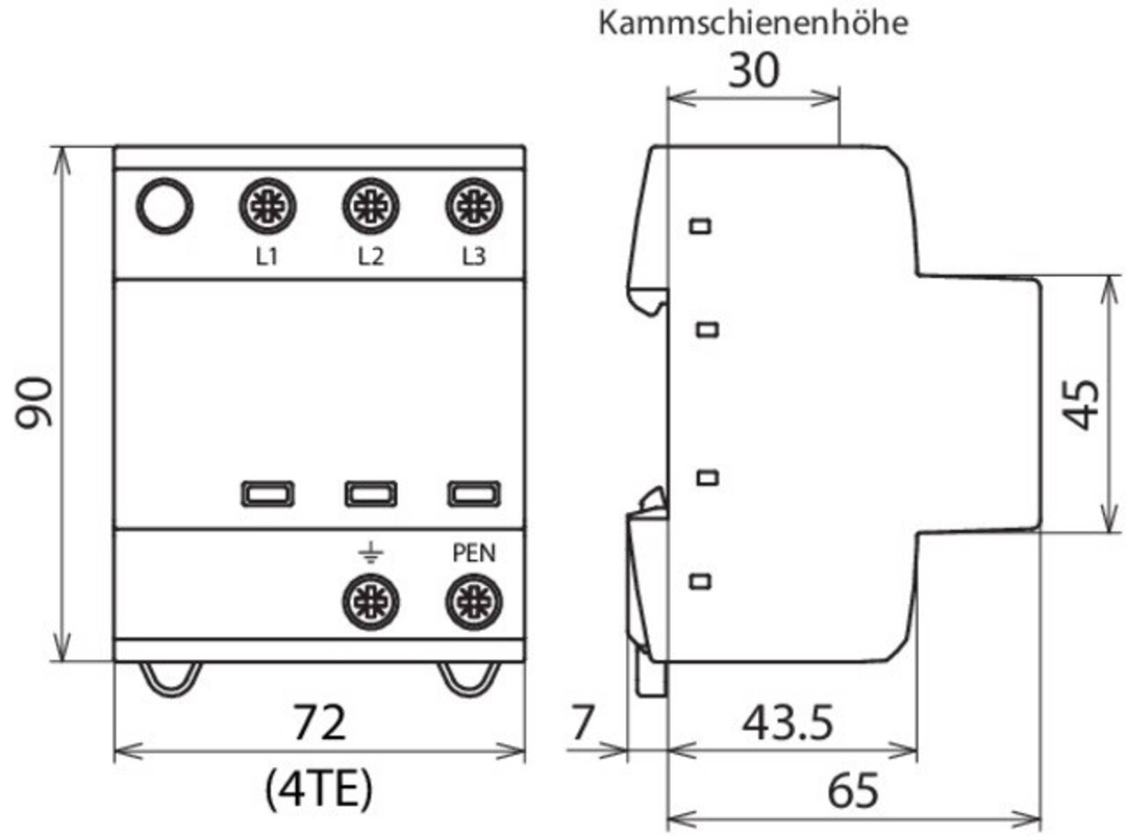 DEHN 941300 941300 DSH TNC 255 DEHNshield Überspannungsschutz-Ableiter Überspannungsschutz für: Verteilerschrank 37.5 kA 1 St.