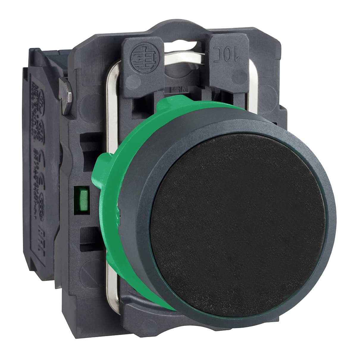 Schneider Electric XB5AA21 Harmony XB5AA21 Drucktaster Betätiger flach 1 Taste Schwarz Druckentriegelung 1 St.
