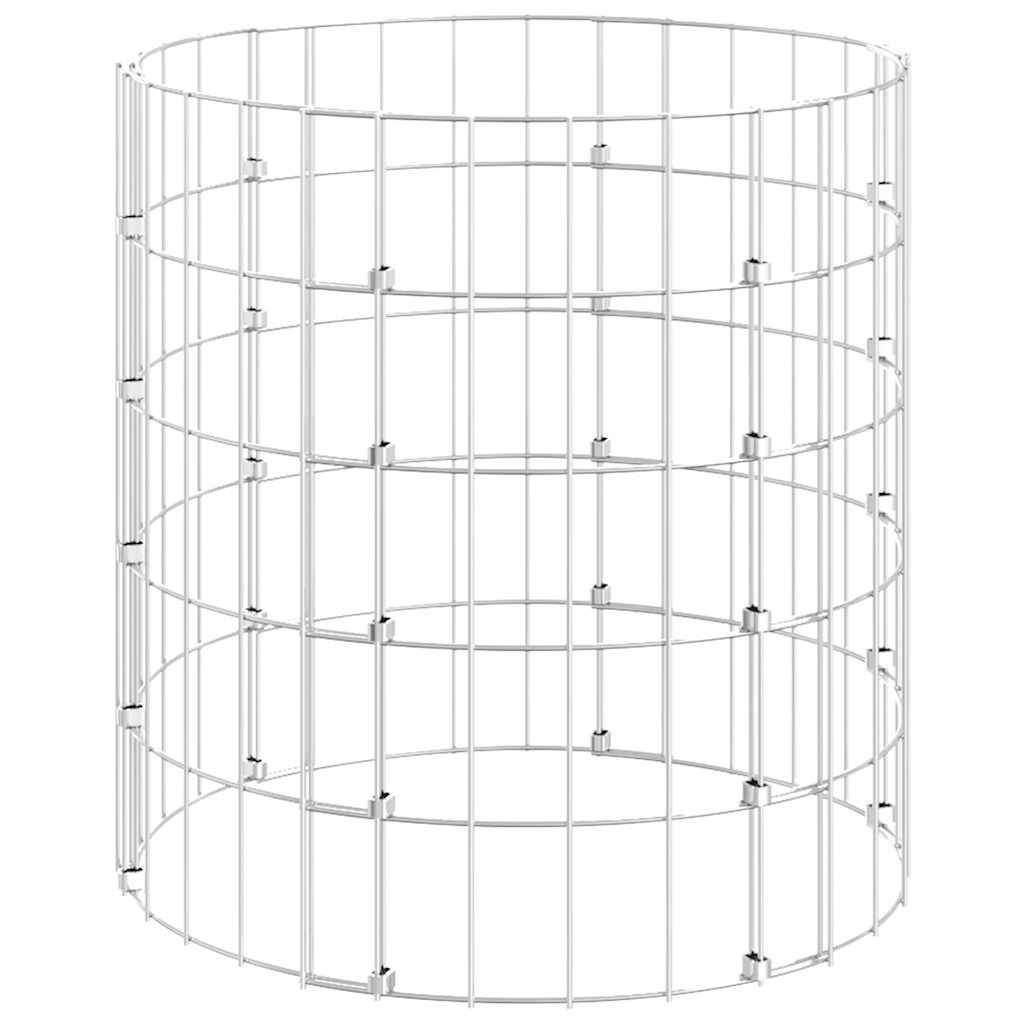 vidaXL Gabionen-Säule Rund Verzinkter Stahl Ø50x50 cm