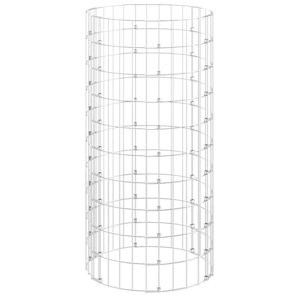 vidaXL Gabionen-Säule Rund Verzinkter Stahl Ø50x100 cm