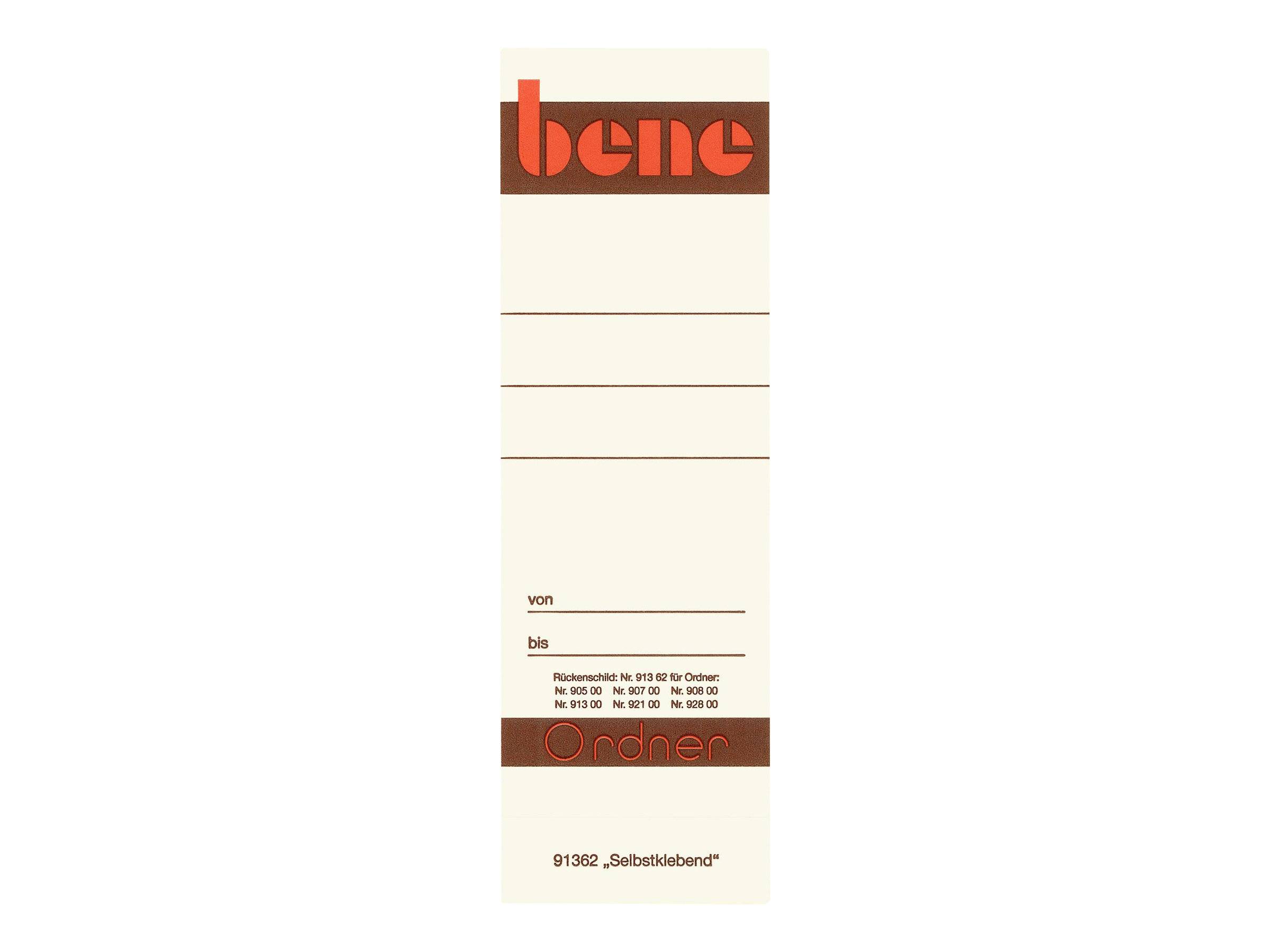 bene Ordneretiketten für 8 cm Rückenbreite 56,0 x 160,0 mm 91362