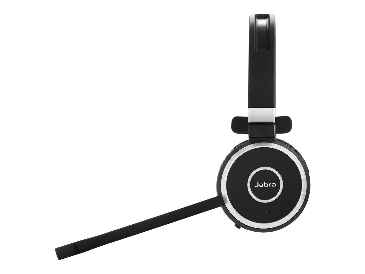 Jabra Evolve 65 Second Edition - UC On Ear Headset Bluetooth®, Funk Mono Schwarz Noise Cancelling, Mikrofon-Rauschunterdrückung Headset, Lautstärk