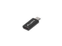 Lanberg AD-UC-UM-01, Micro-USB 2.0 Type B, USB 2.0 Type C, Schwarz