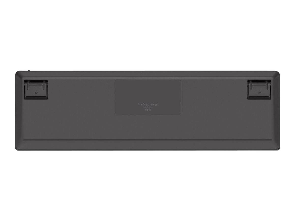 Logitech MX Mechanical (Linear) Bluetooth®, Funk Tastatur Deutsch, QWERTZ Graphit Abnehmbares Kabel, Beleuchtet, Wiederaufladbar