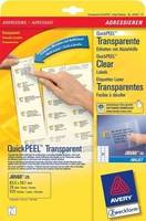 AVERY Zweckform Transparente Adress-Etiketten, 63,5 x 38,1mm