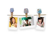 Fujifilm Instax Design Clips Camera (10er Set Holzklammern mit Magnet im "Instax-kamera-Design")
