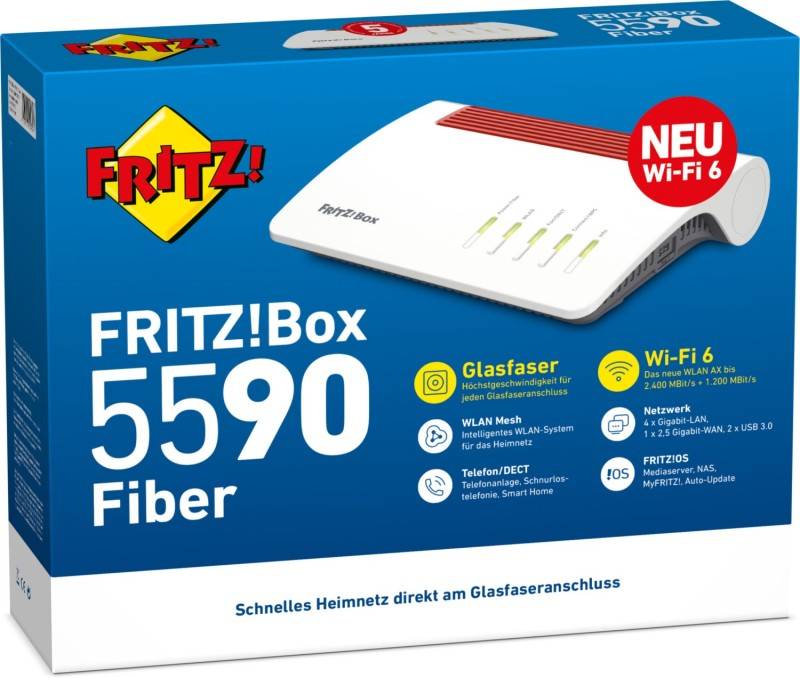 FRITZ! WLAN Glasfaser Router FRITZ!Box 5590 Fiber 2.4 GHz, 5 GHz