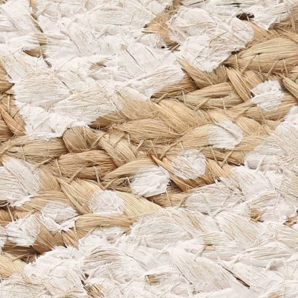 vidaXL Teppich Jute Geflochten Bedruckt 180 cm Rund