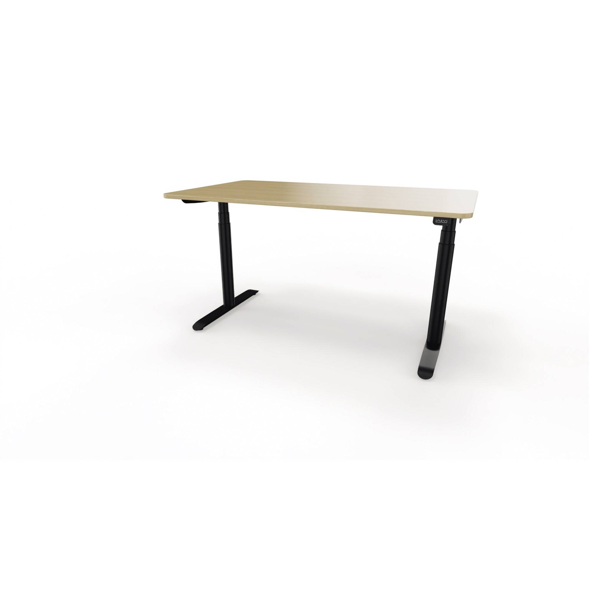 Schreibtisch se:lab e-desk 140x65-128x90 sw/eiche hell