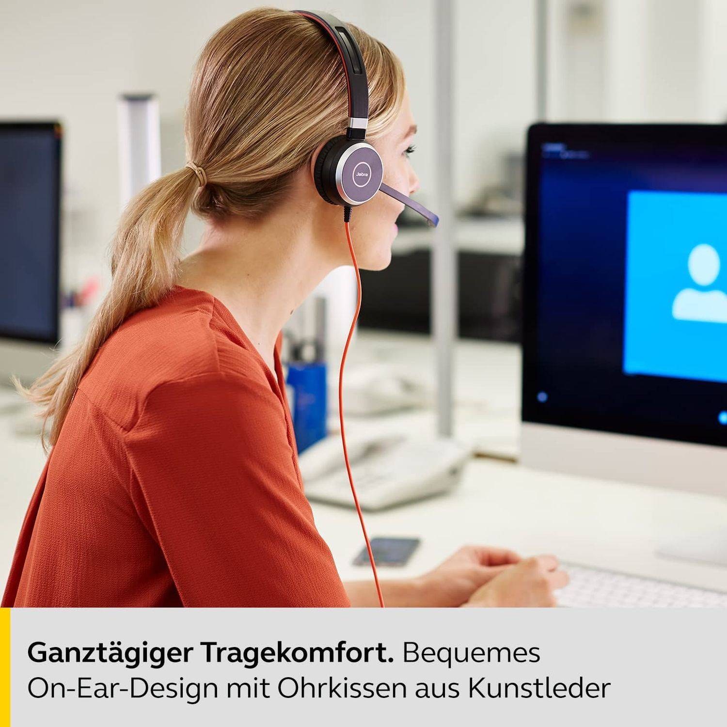 Jabra 6399-829-209 Computer On Ear Headset kabelgebunden Stereo Noise Cancelling Mikrofon-Stummschaltung