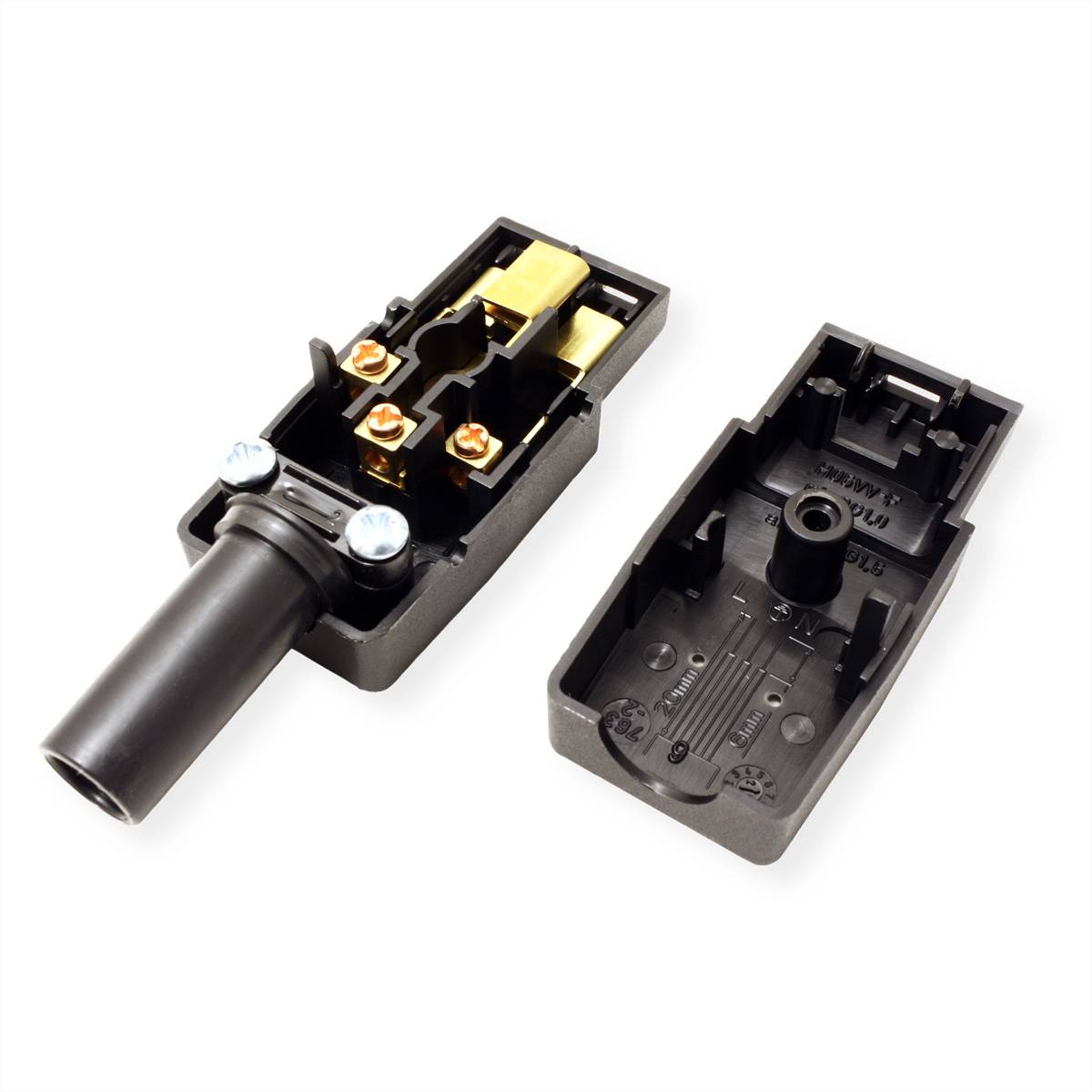 Bachmann 915.174 Kaltgeräte-Steckverbinder Stecker Gesamtpolzahl: 2 16 A Schwarz 1 St.