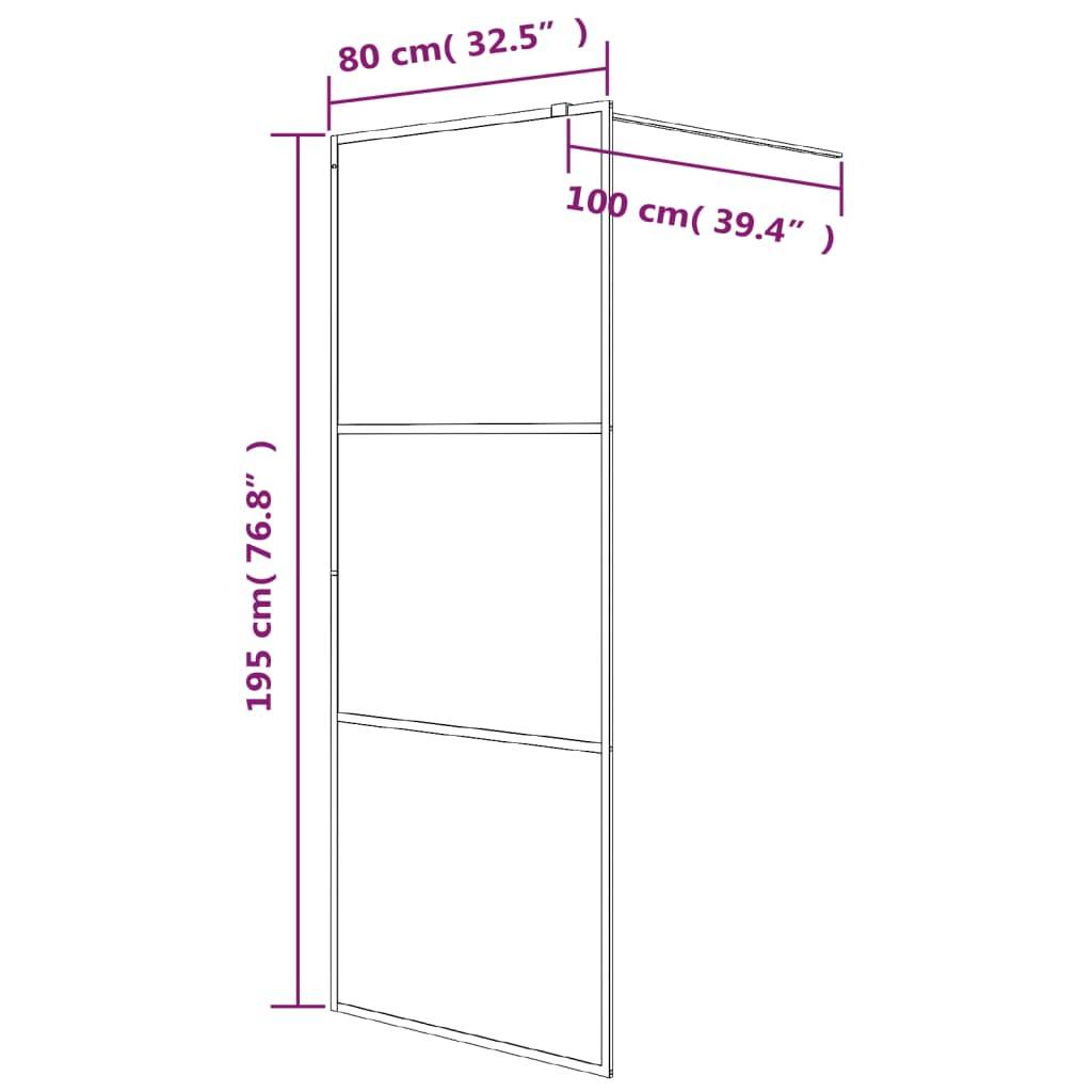 vidaXL Duschwand für Begehbare Dusche Silbern 80x195 cm ESG-Klarglas