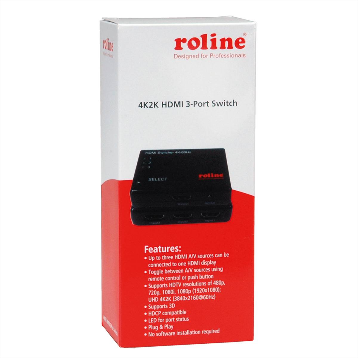 Roline 14.01.3575 HDMI-Switch 3840 x 2160 Pixel Schwarz