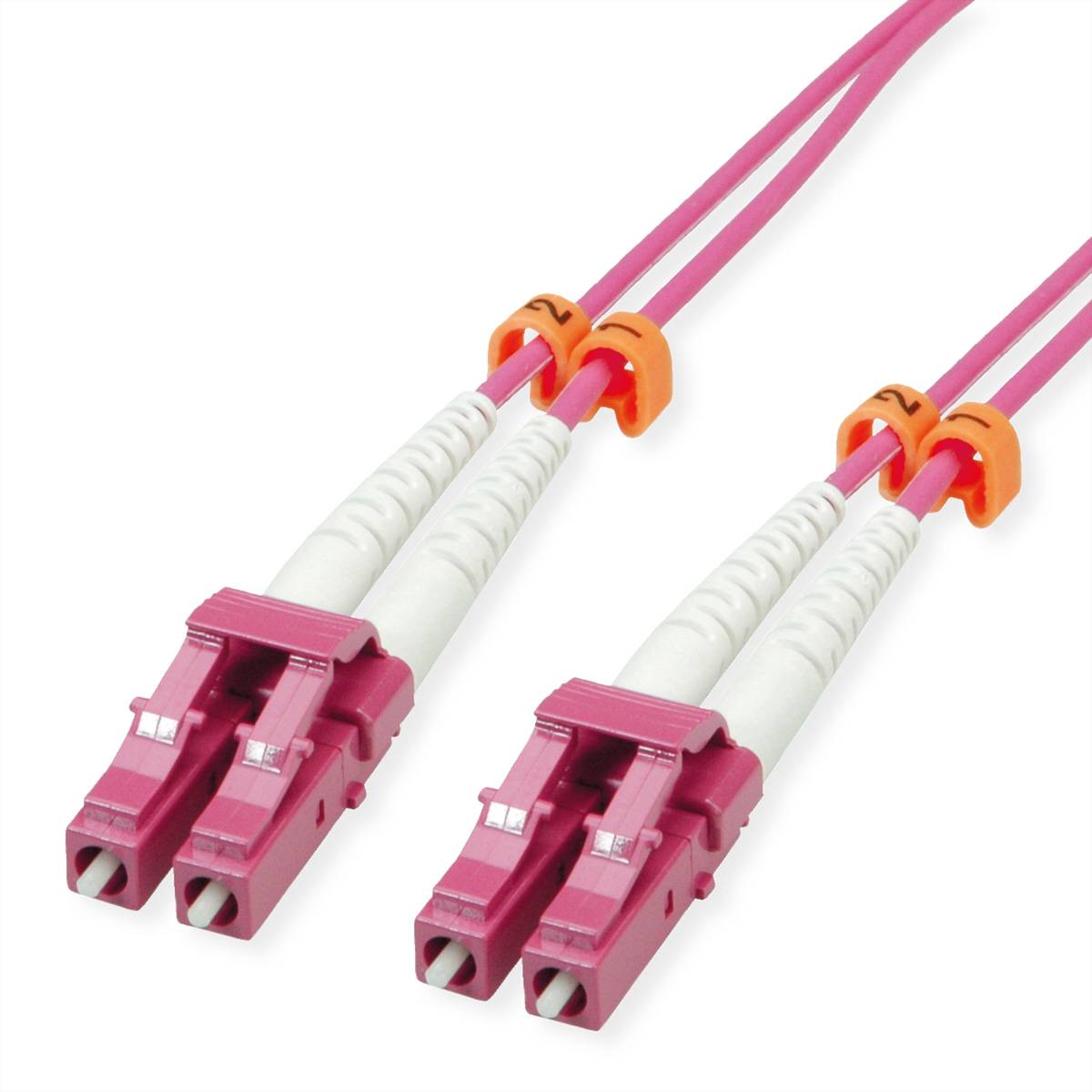 VALUE LWL-Kabel 50/125µm OM4, LC/LC, Low-Loss-Stecker, violett, 7 m