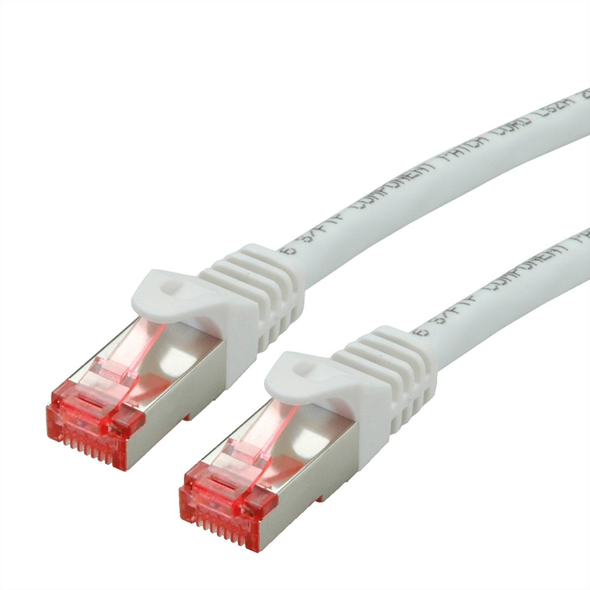 ROLINE Patchkabel Kat.6 S/FTP (PiMF), Component Level, LSOH, weiß, 1 m