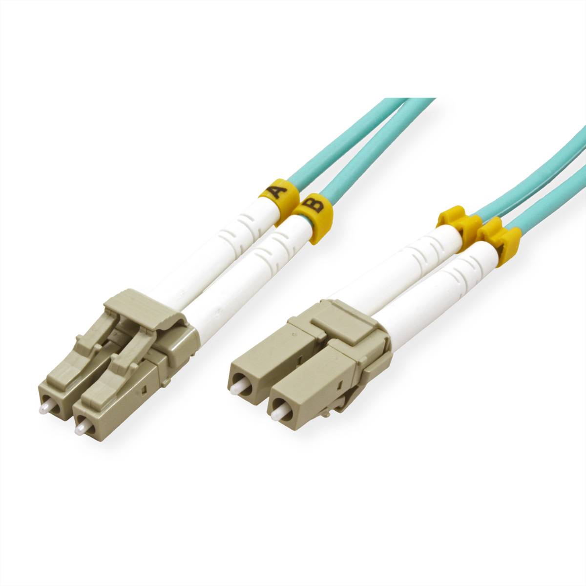 Value 21.99.8700 Glasfaser LWL Anschlusskabel [1x LC-Stecker - 1x LC-Stecker] 50/125 µ 0.50m Türkis Multimode OM3 0.50m