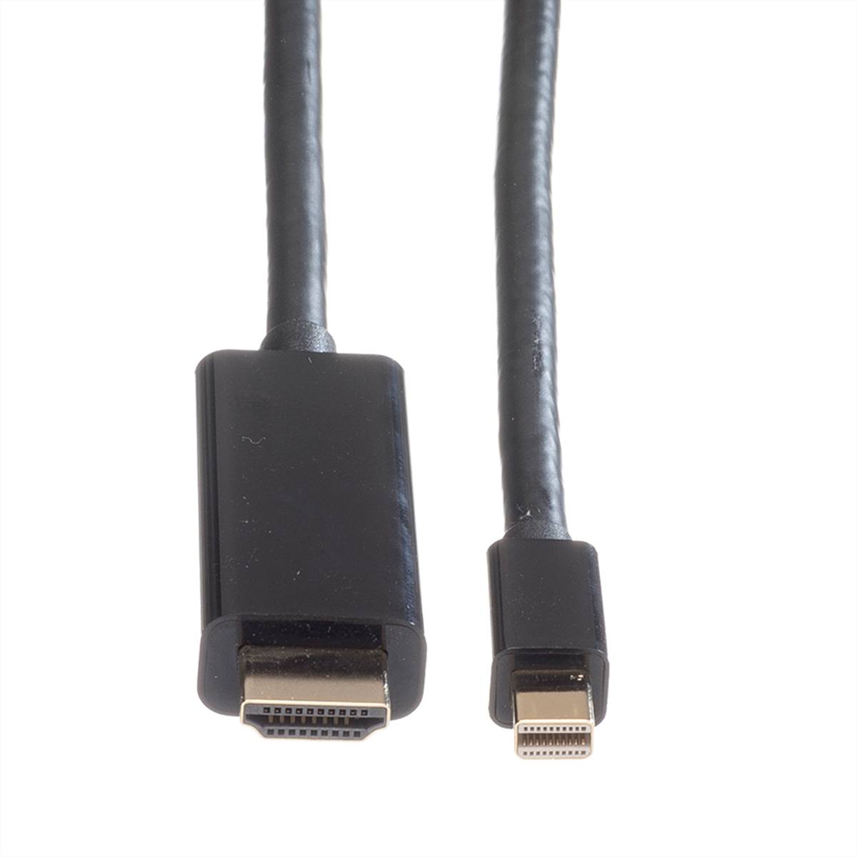 Roline Mini-DisplayPort / HDMI Adapterkabel Mini DisplayPort Stecker, HDMI-A Stecker 2.00 m Schwarz 11.04.5796 Geschirmt DisplayPort-Kabel