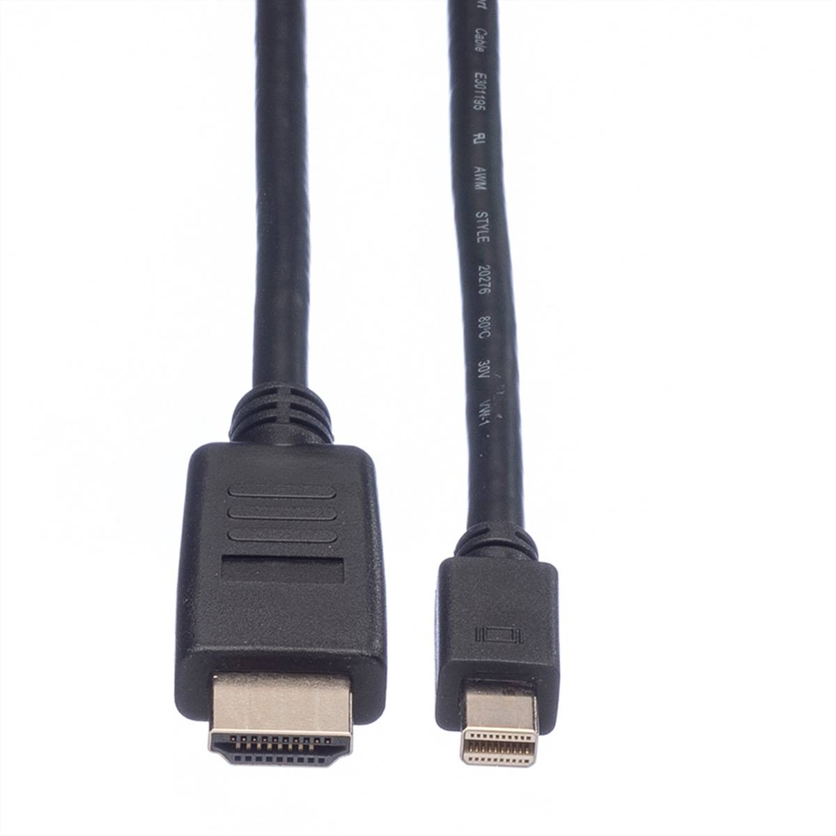 Value Mini-DisplayPort / HDMI Adapterkabel Mini DisplayPort Stecker, HDMI-A Stecker 4.50 m Schwarz 11.99.5793 Geschirmt DisplayPort-Kabel