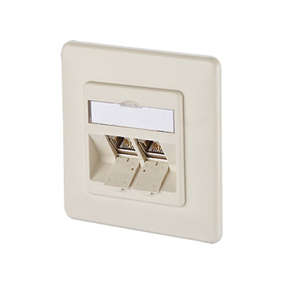 BTR Dose UP/2 perlweiss E-DAT Modul 2 Ports, Kat.6 (Class E)