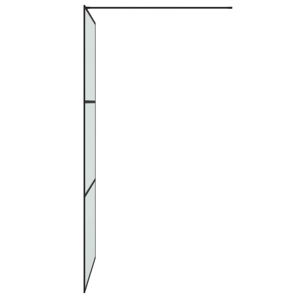 vidaXL Duschwand für Walk-In Dusche Schwarz 100x195 cm ESG Mattiert