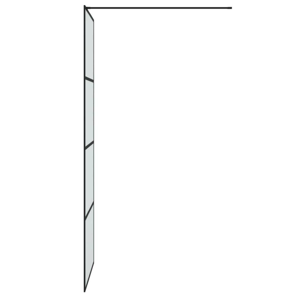 vidaXL Duschwand für Walk-In Dusche Schwarz 80x195 cm ESG Mattiert