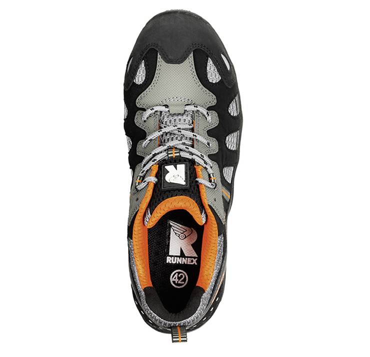 RUNNEX® S1 Sicherheitshalbschuhe LightStar schwarz/grau/orange, 5120_41 Gr.41