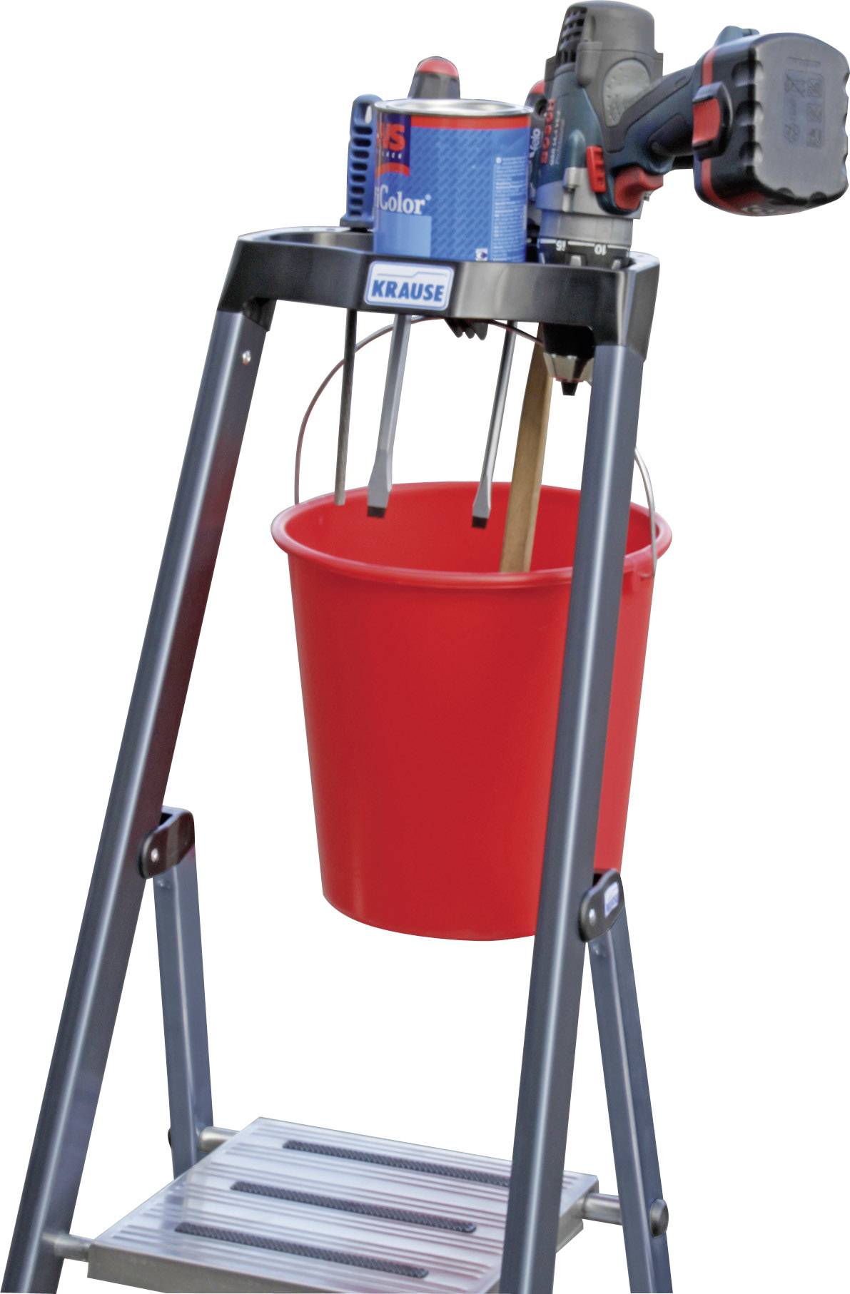 Krause 126429 Aluminium Stufen-Stehleiter Arbeitshöhe (max.): 2.85m Silber DIN EN 131 4.2kg