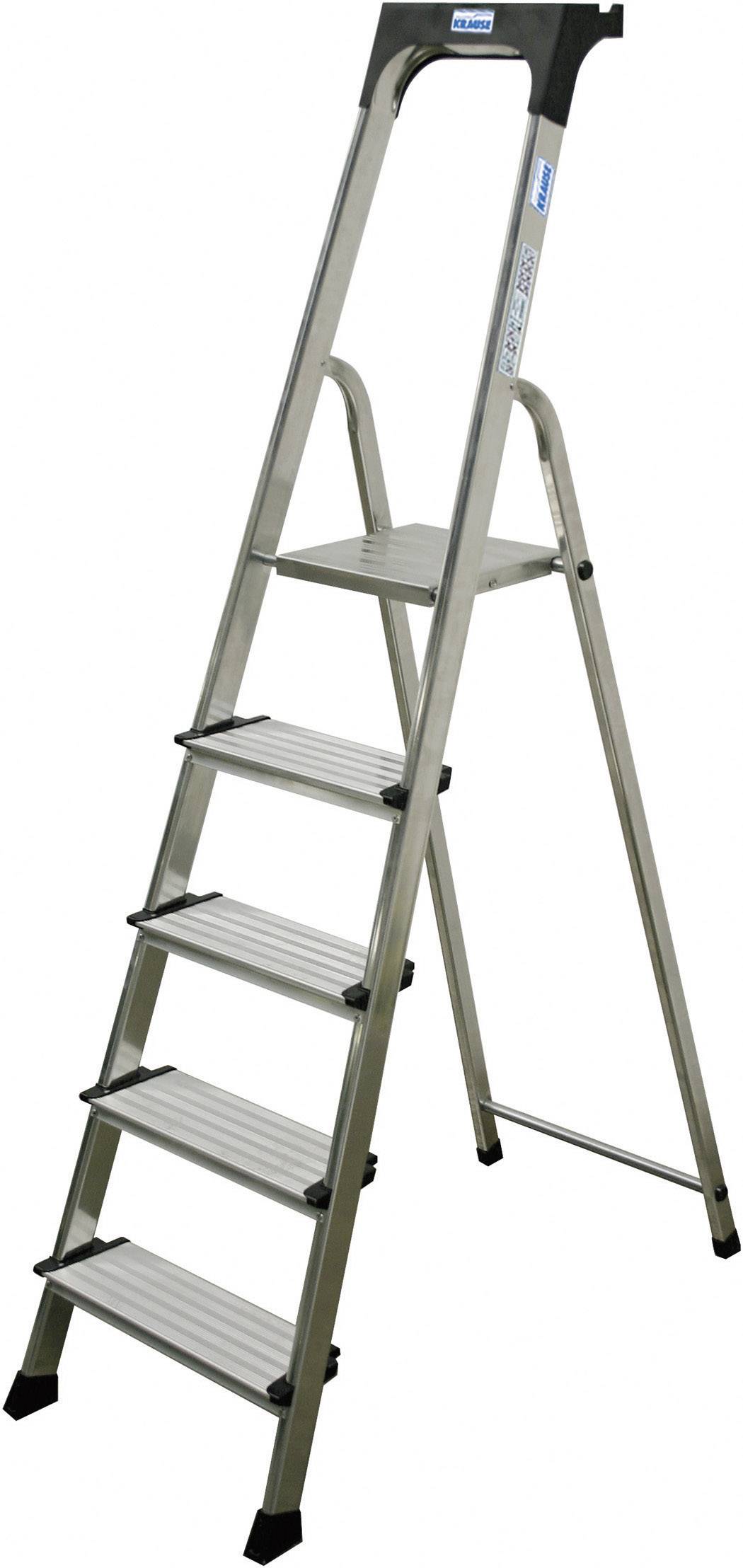 Krause 126429 Aluminium Stufen-Stehleiter Arbeitshöhe (max.): 2.85m Silber DIN EN 131 4.2kg