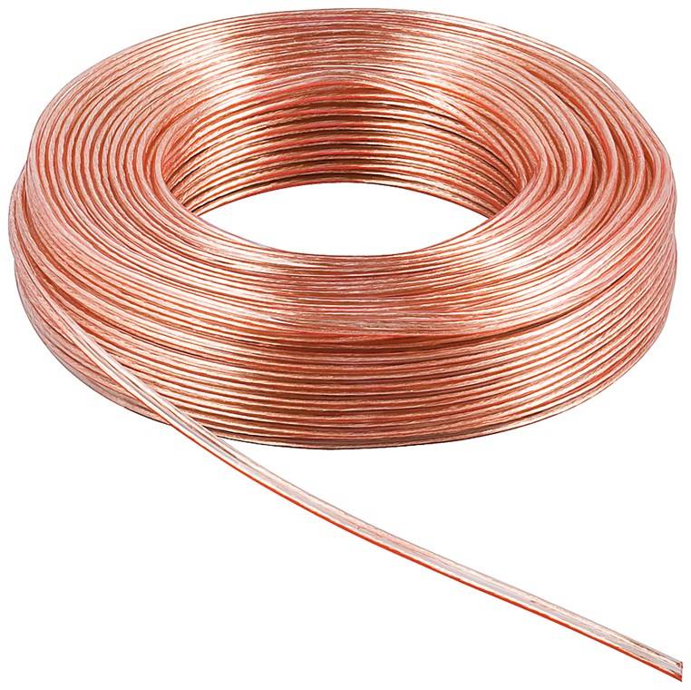 goobay Lautsprecherkabel CU 2 x 0,75 mm transparent 50 m Rolle