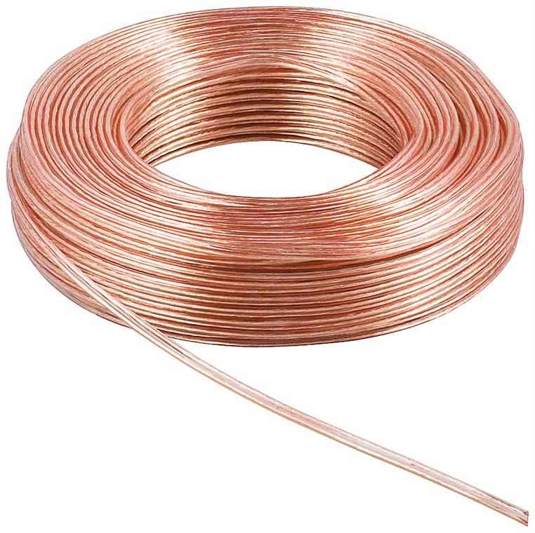 goobay Lautsprecherkabel Transparent CCA 100 m Spule, Querschnitt 2 x 4,0 mm²