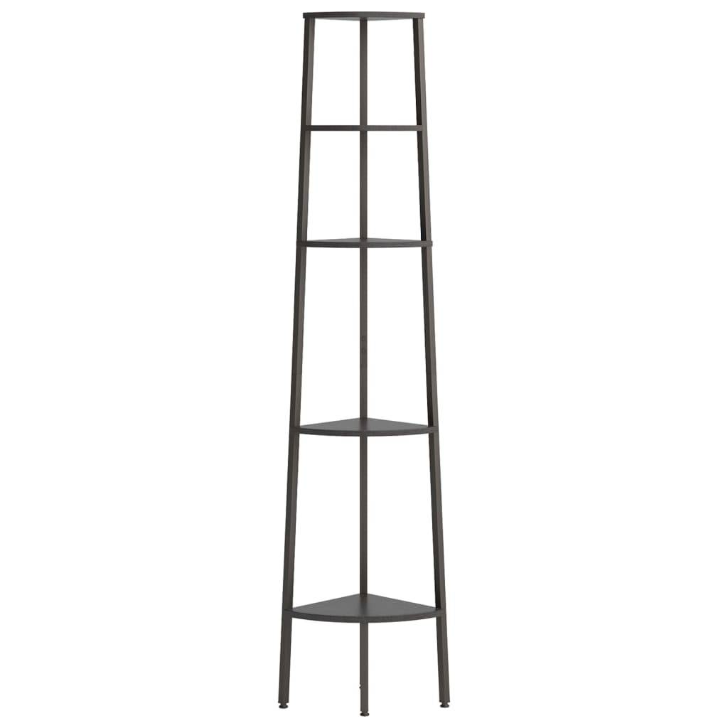 vidaXL Eckregal mit 5 Ablagen Schwarz 45,5x31,5x180 cm