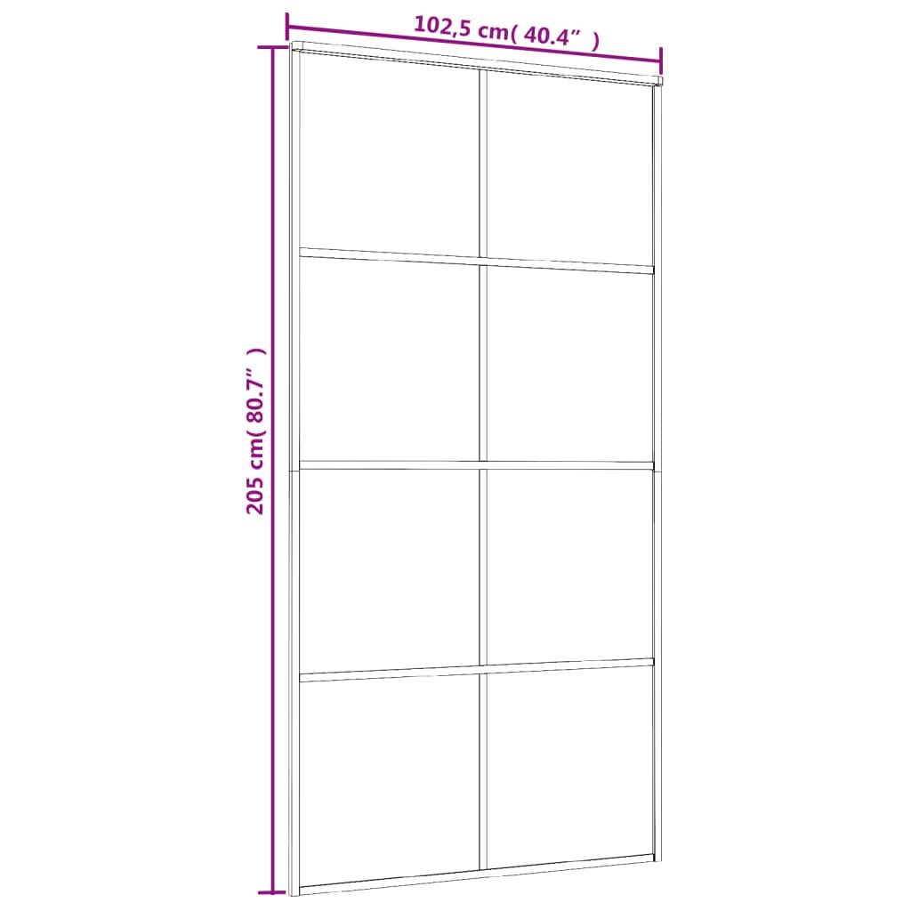 vidaXL Schiebetür Schwarz 102,5x205 cm ESG-Glas und Aluminium