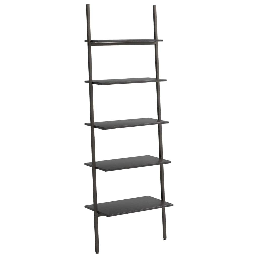 vidaXL Leiterregal mit 5 Böden Schwarz 64x34x185,5 cm