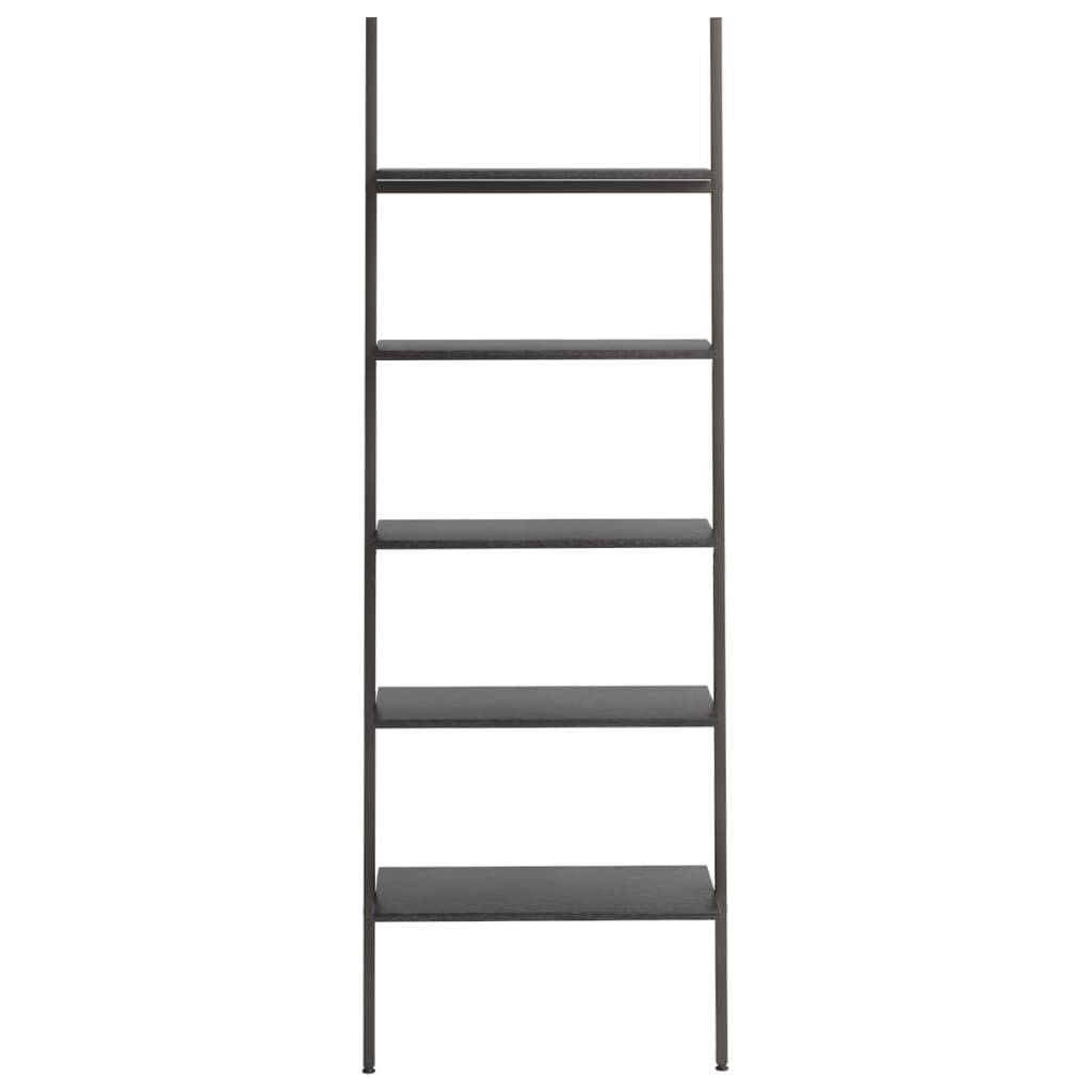 vidaXL Leiterregal mit 5 Böden Schwarz 64x34x185,5 cm
