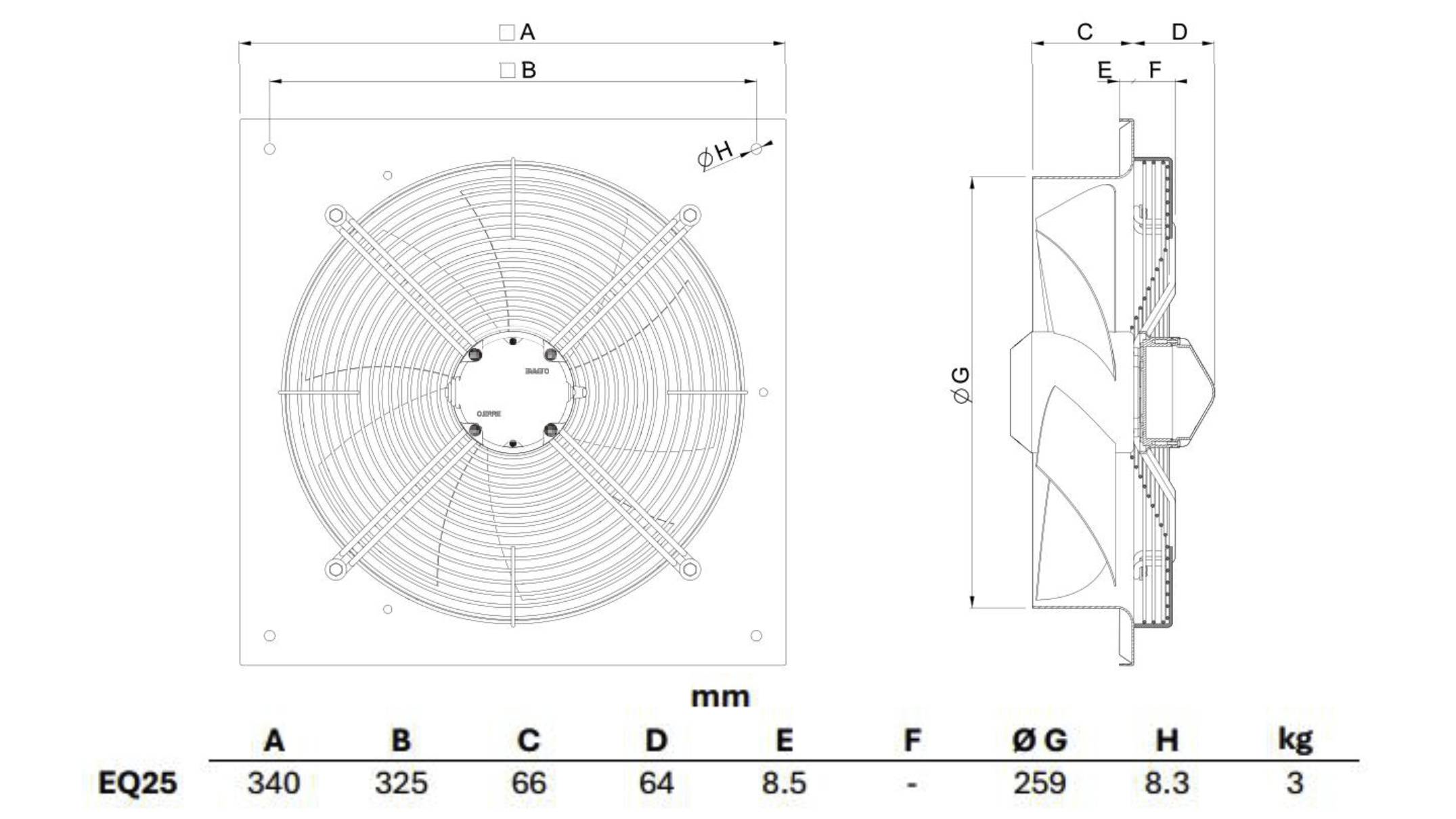 Axial Wandventilator EQ 25/4 T IP44 - 924913
