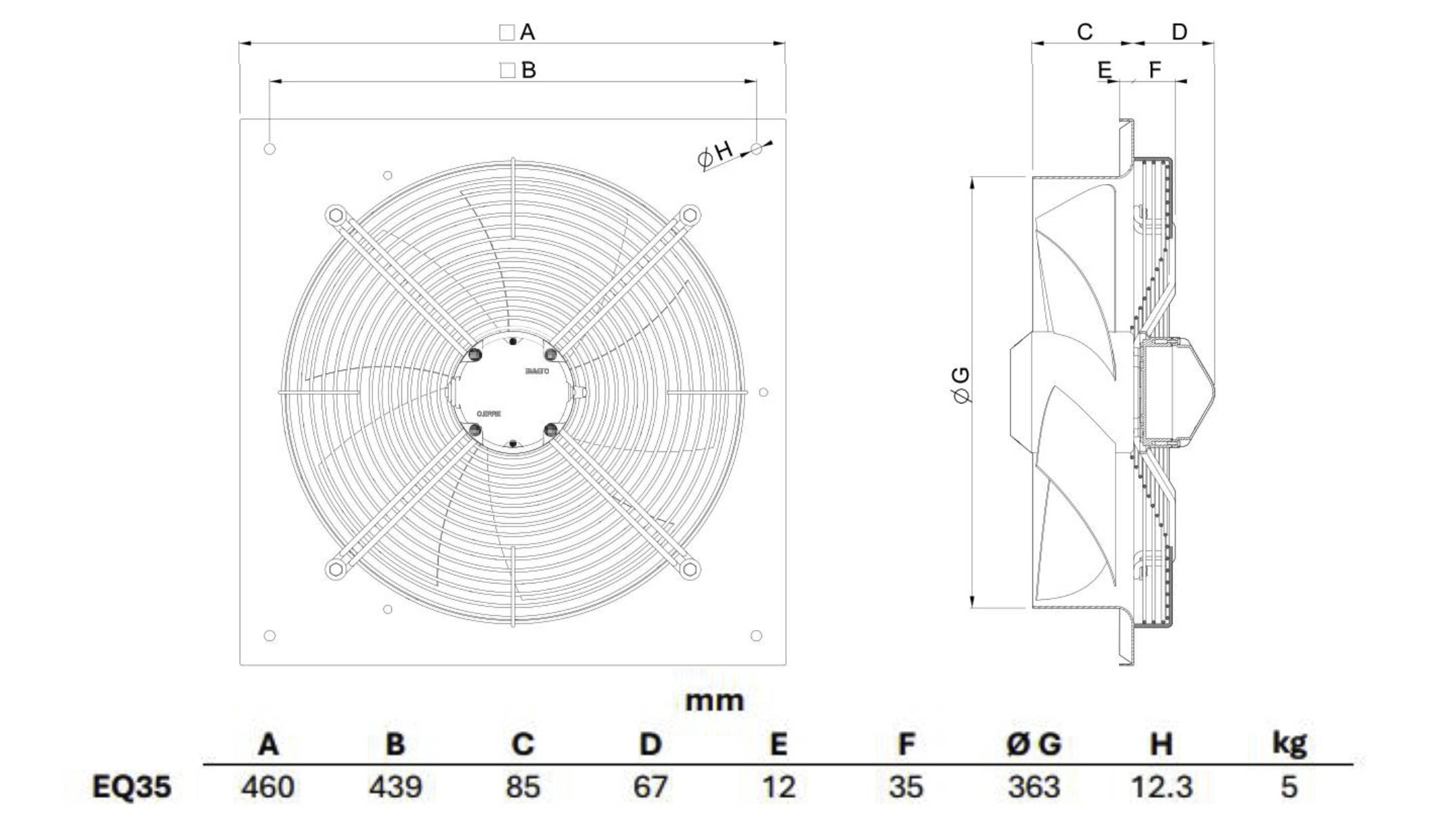 Axial Wandventilator EQ 35/4 T IP44 - 924939