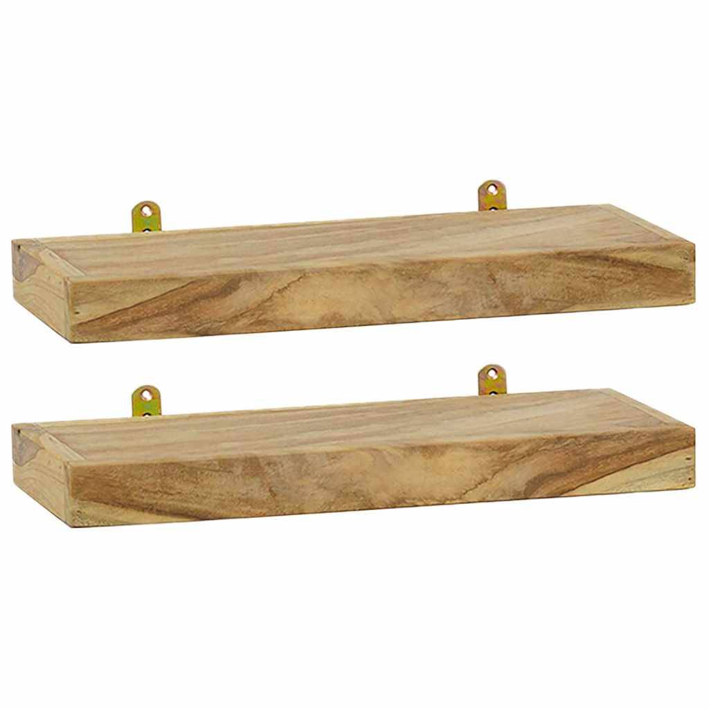 vidaXL Wandregale 2 Stk. 40x15x4 cm Massivholz Teak