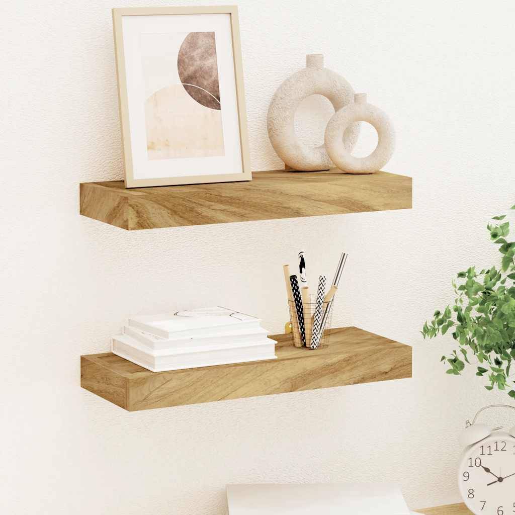 vidaXL Wandregale 2 Stk. 40x15x4 cm Massivholz Teak