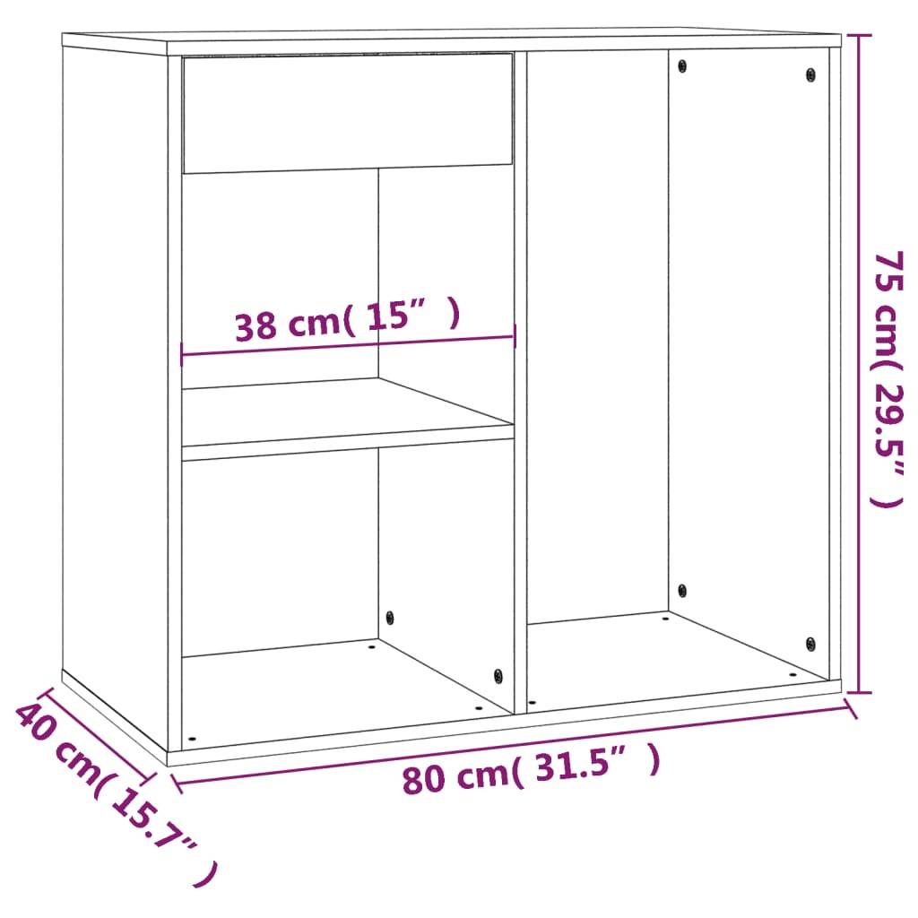 vidaXL Kosmetikschrank Braun Eichen-Optik 80x40x75 cm Holzwerkstoff