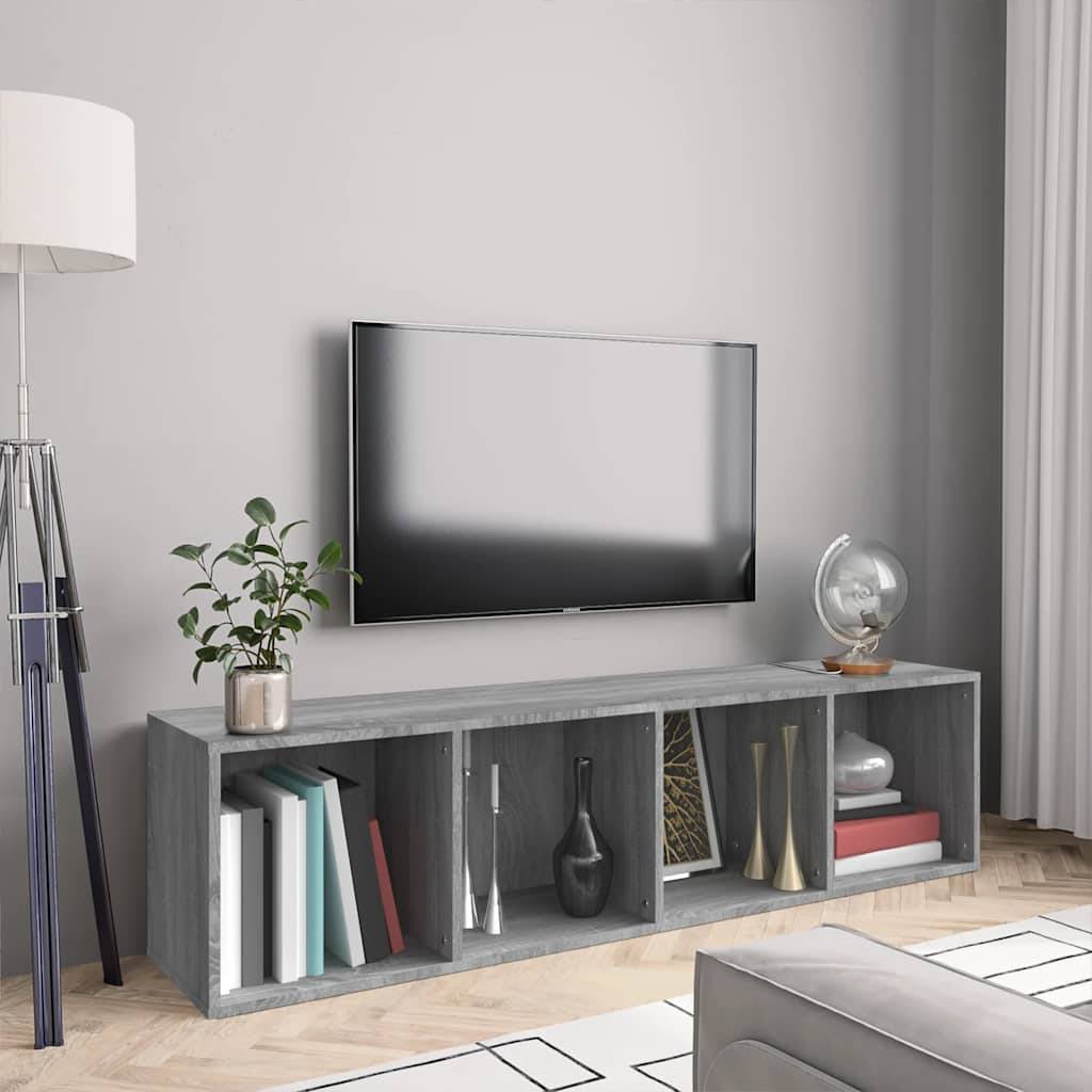 vidaXL Bücherschrank/TV-Schrank Grau Sonoma 143x30x36cm Holzwerkstoff