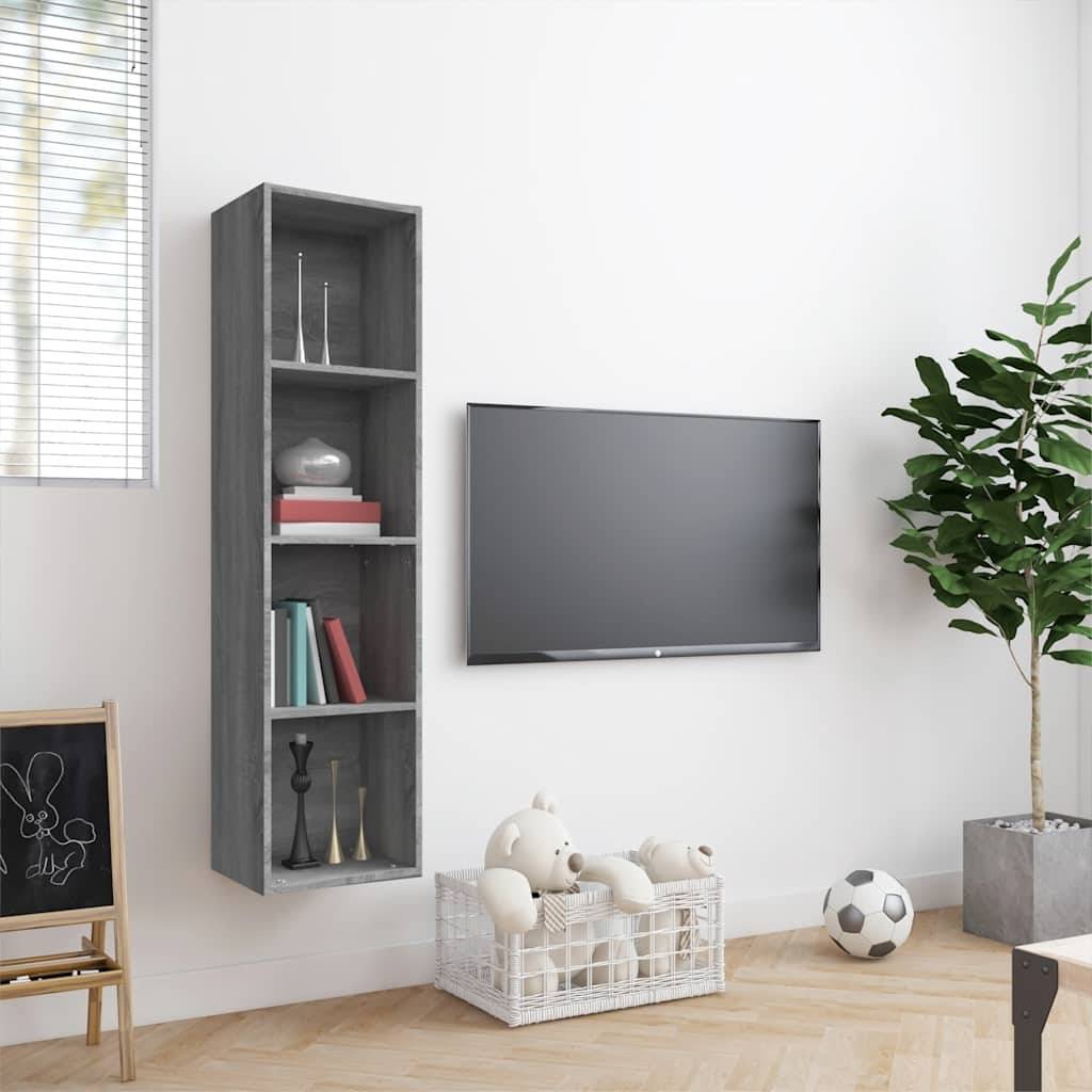 vidaXL Bücherschrank/TV-Schrank Grau Sonoma 143x30x36cm Holzwerkstoff
