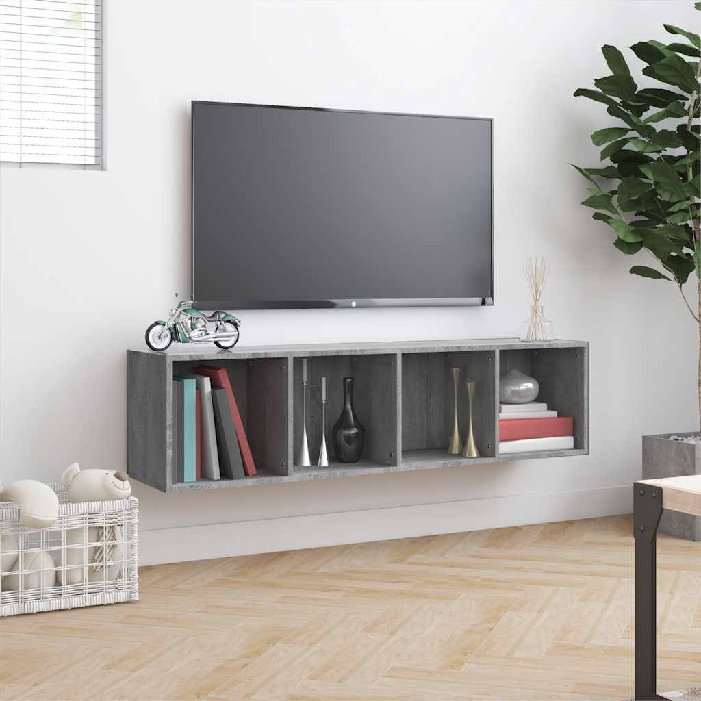 vidaXL Bücherschrank/TV-Schrank Grau Sonoma 143x30x36cm Holzwerkstoff