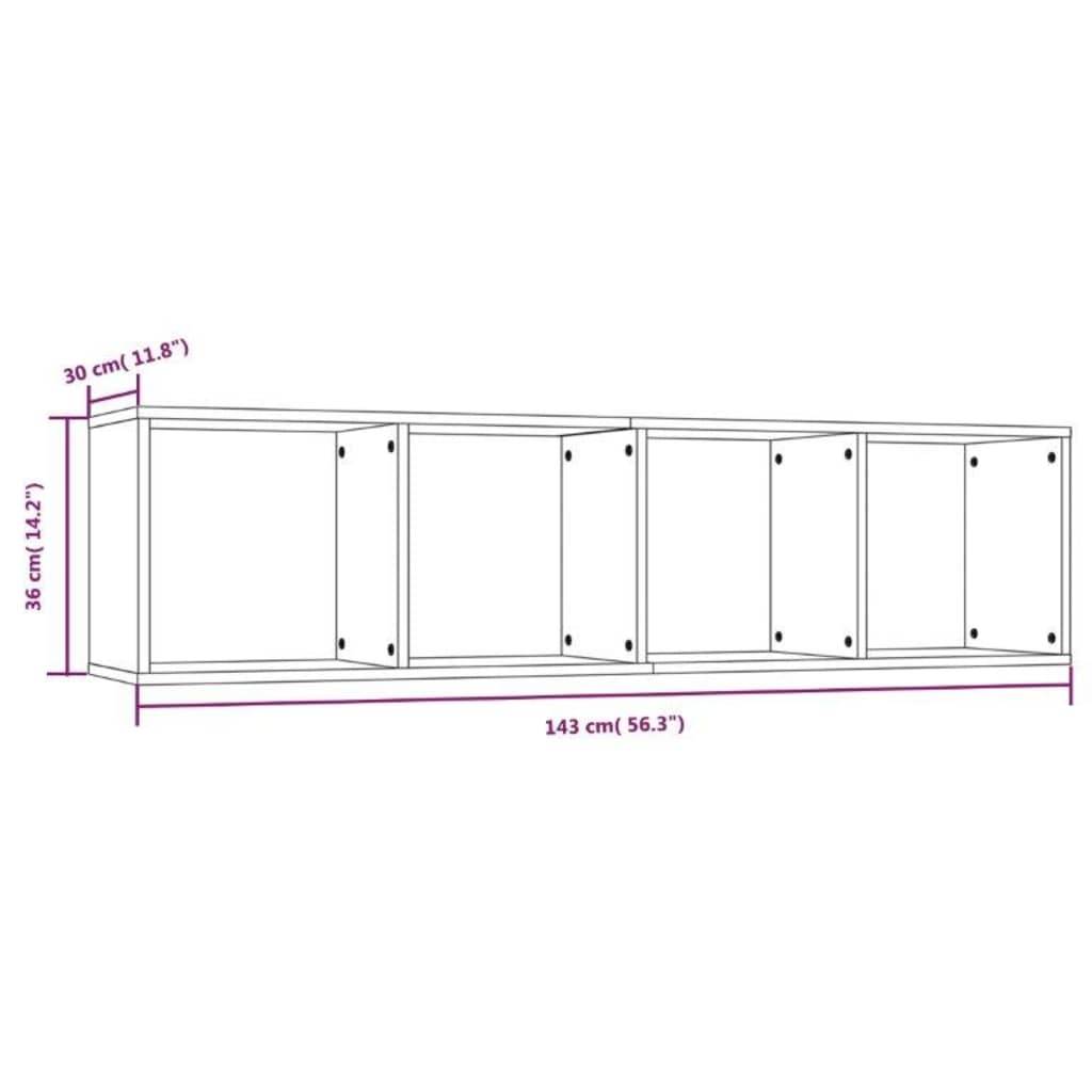vidaXL Bücherschrank/TV-Schrank Grau Sonoma 143x30x36cm Holzwerkstoff