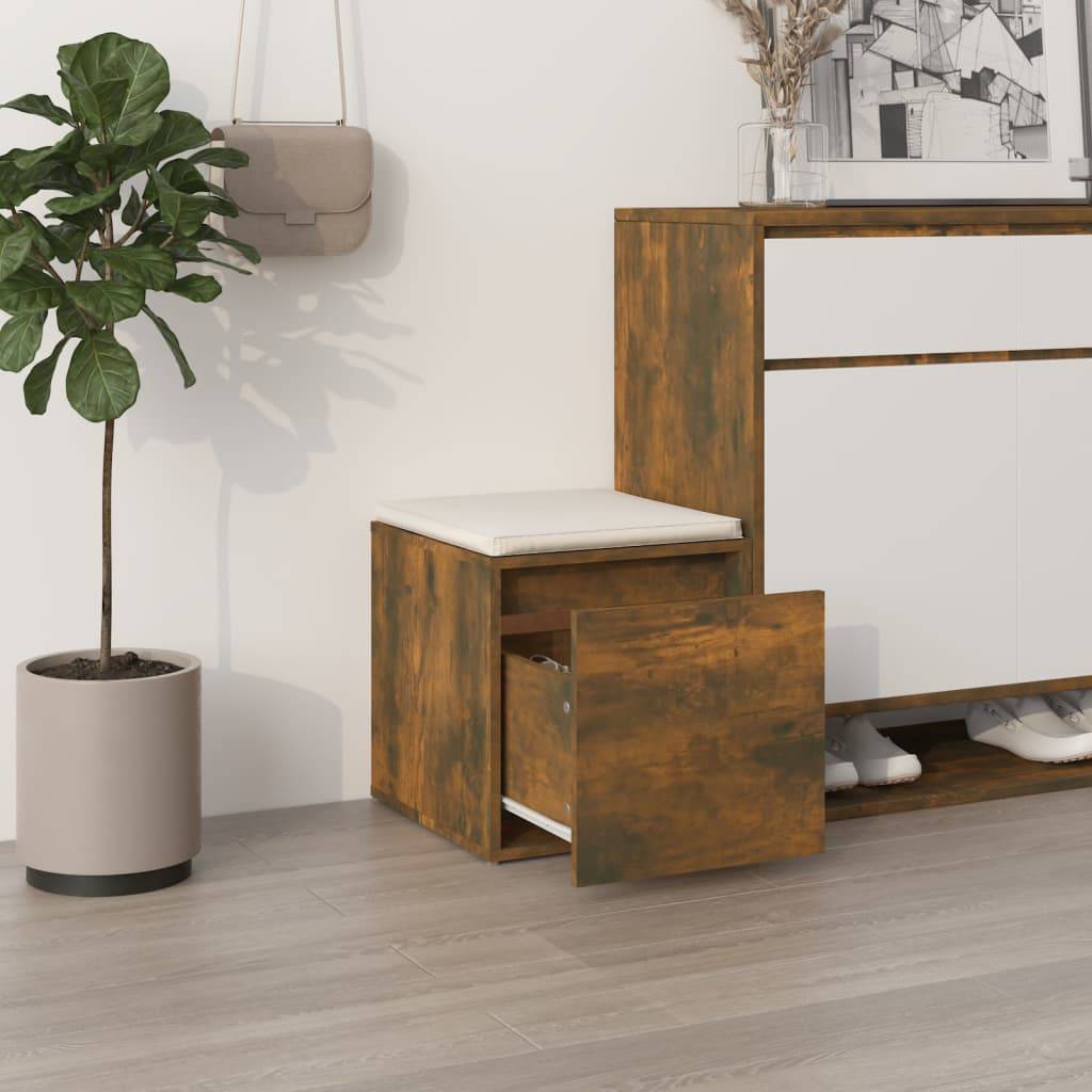 vidaXL Schubladenbox Räuchereiche 40,5x40x40 cm Holzwerkstoff