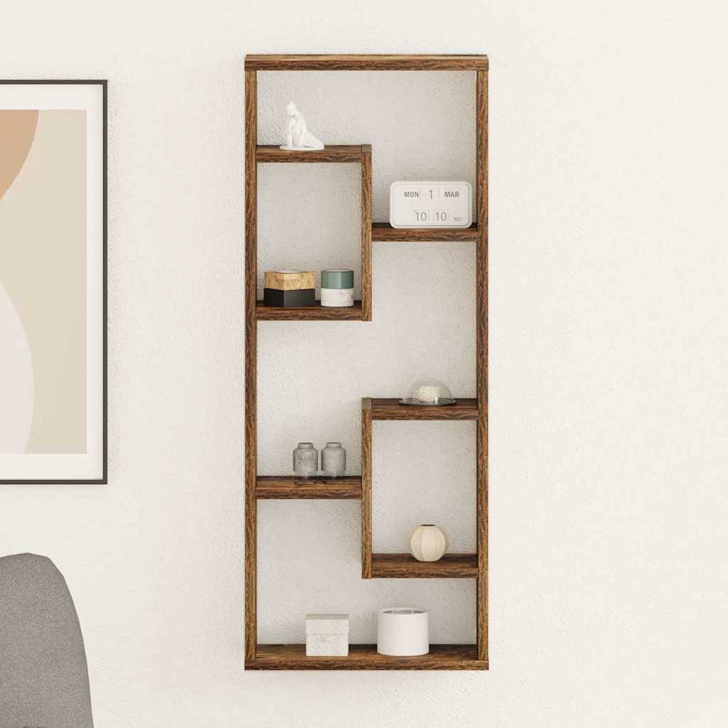 vidaXL Wandregal Räuchereiche 36x16x90 cm Holzwerkstoff