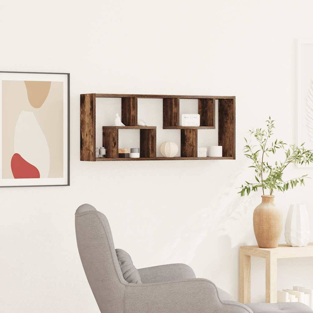 vidaXL Wandregal Räuchereiche 36x16x90 cm Holzwerkstoff