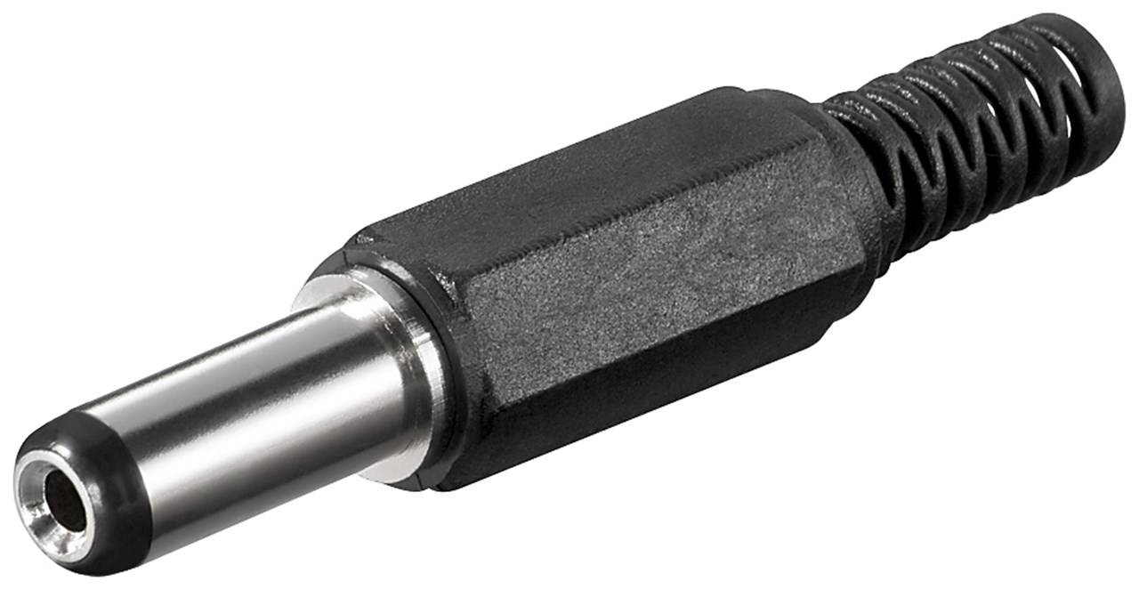 DC-Stecker mit Knickschutz, 2,1x5,5mm, Schaftlänge 14mm
